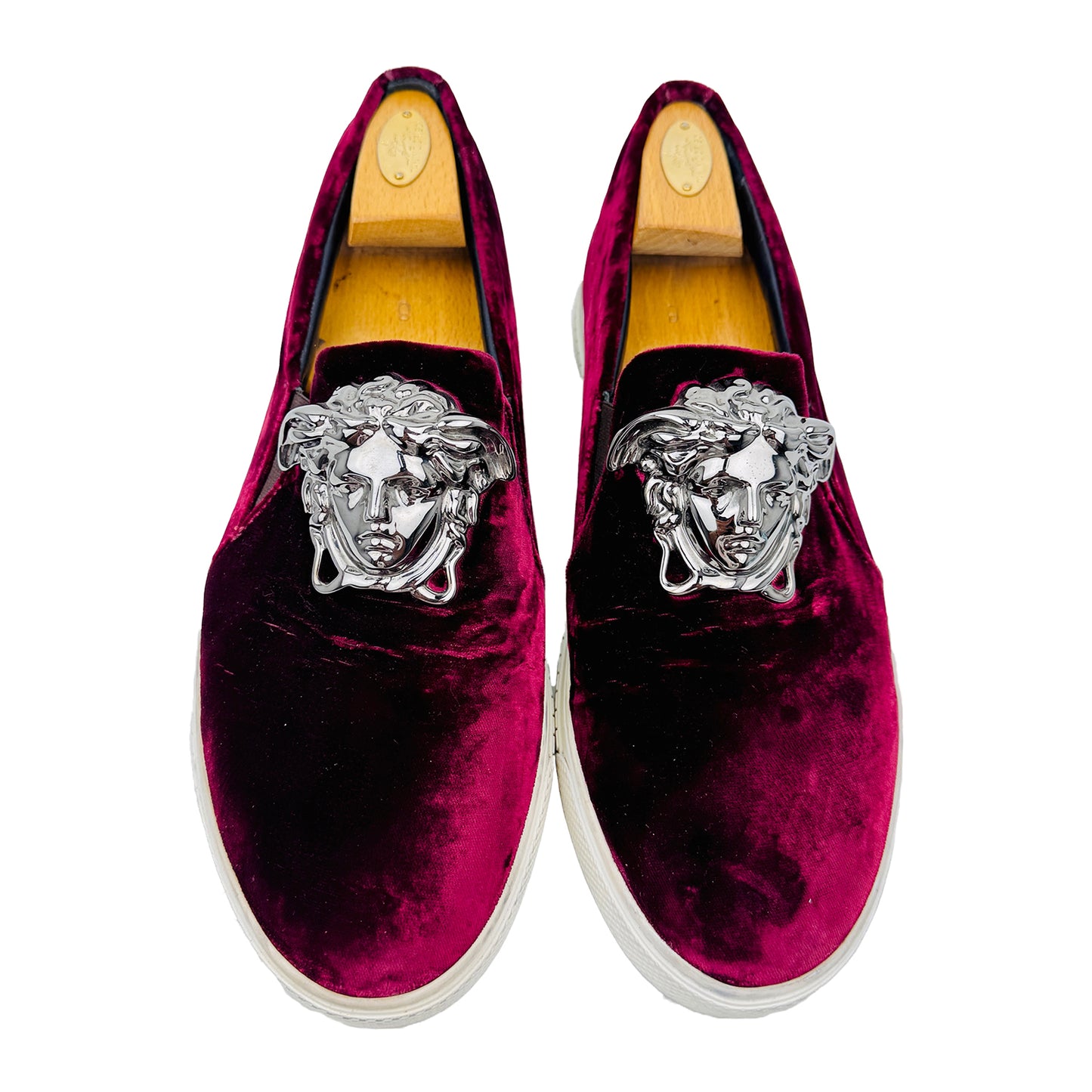 Versace Medusa Velvet Slip On Shoes (Size 43/43.5)