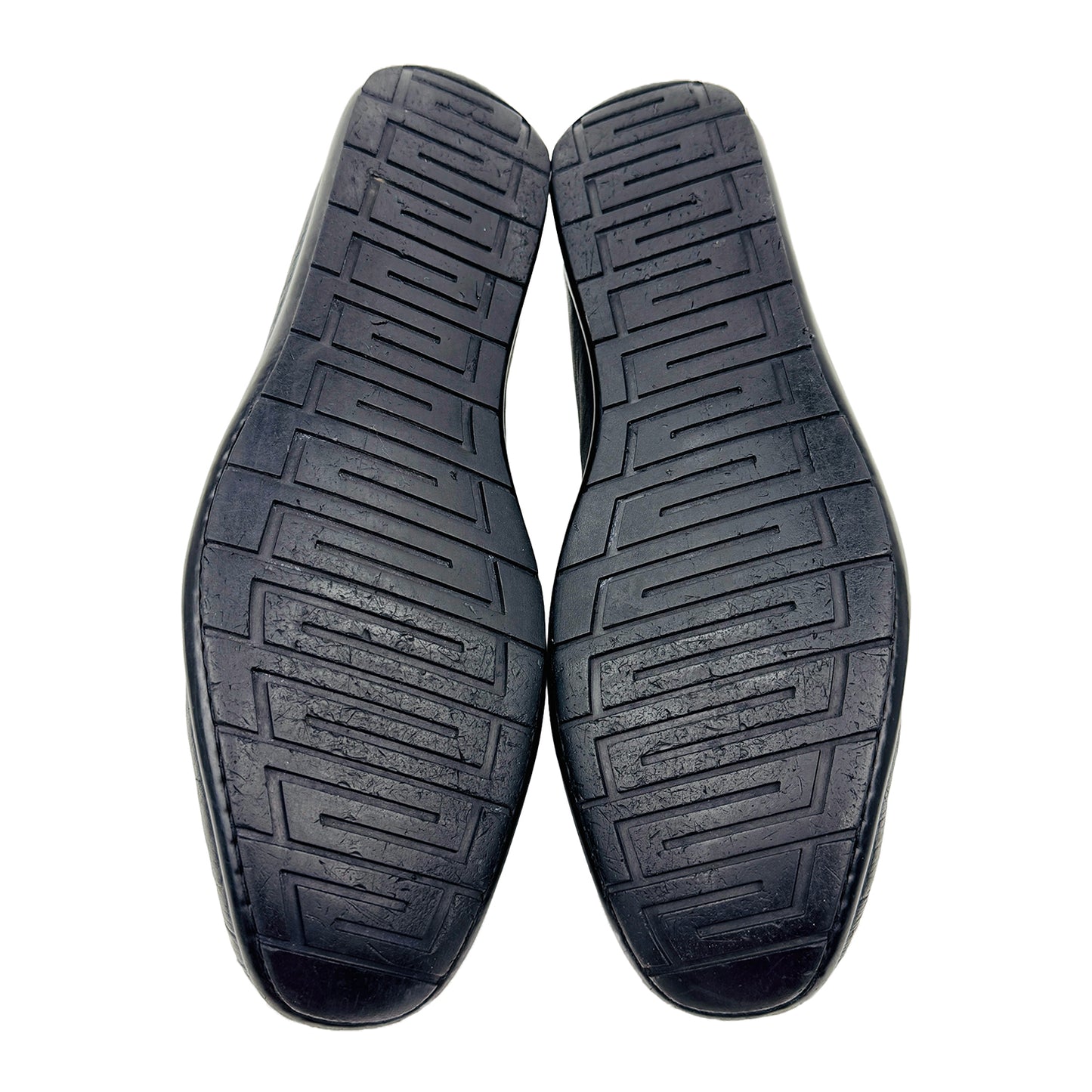 Versace Men's Leather Black Moccasin Shoes (Size 39/40)
