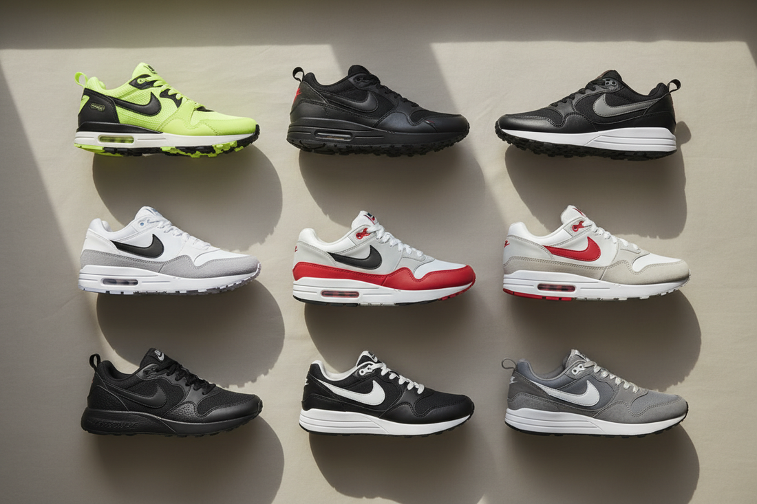 Curated collection of preloved Nike shoes for men including Air Max, training shoes, and casual sneakers for different lifestyles in Pakistan