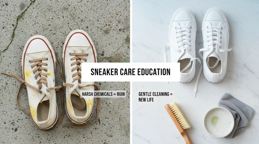  Why using surf detergent or bleach ruins shoes - damaged vs properly cleaned footwear comparison Pakistan