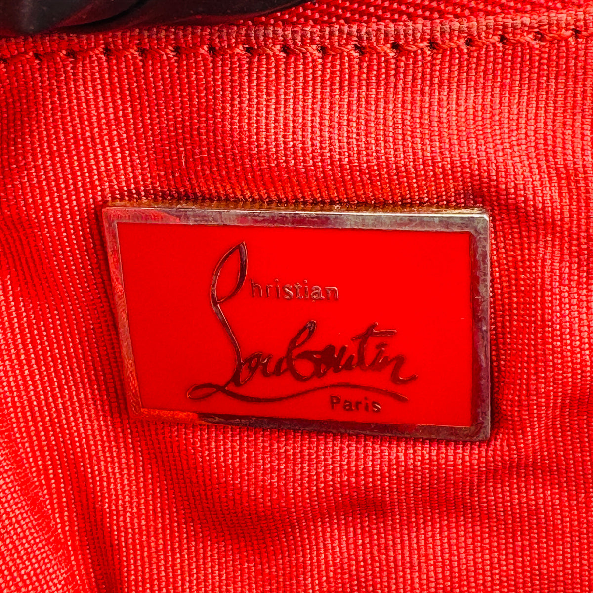 Christian Louboutin Red Python Snakeskin Shoulder Bag