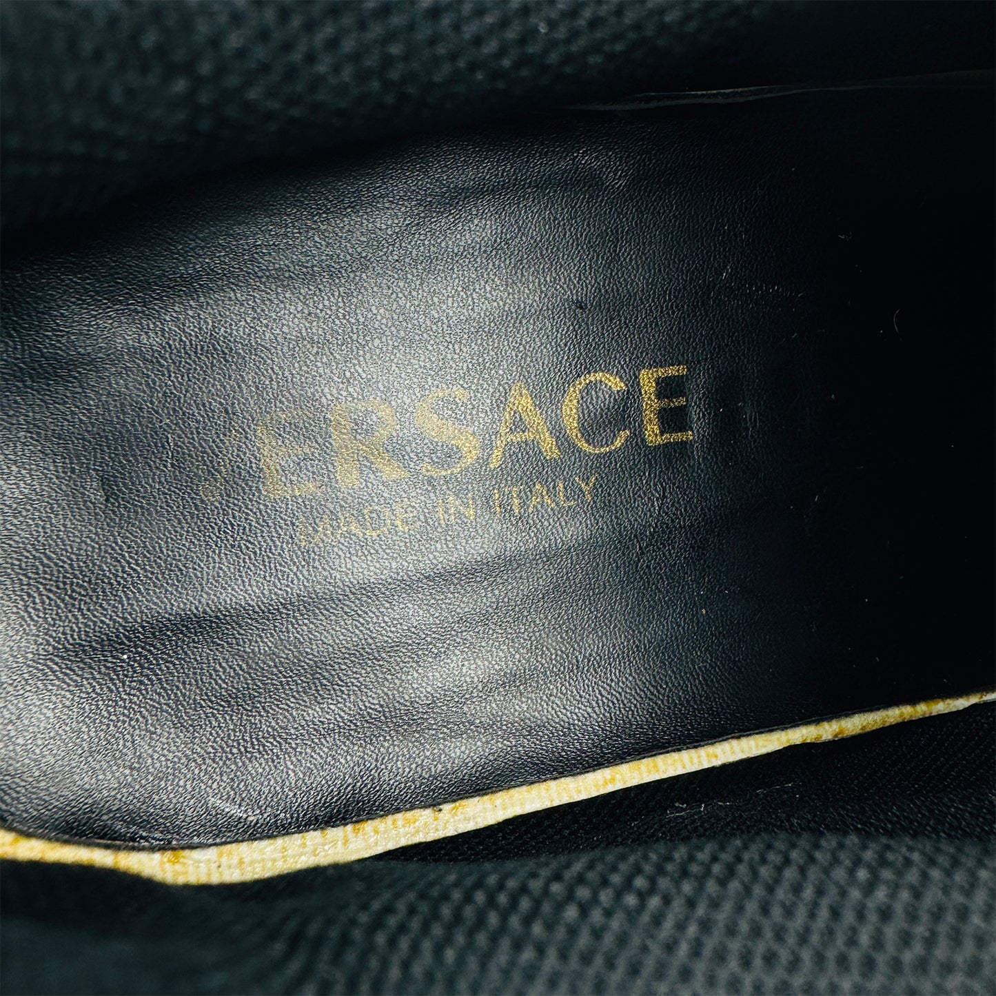 Versace Men's Greek Key Black Running Sneakers (Size 42.5)