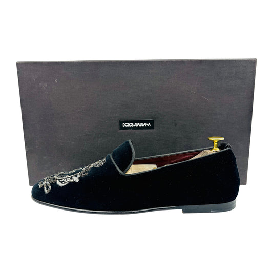 Dolce & Gabbana Men's Black Velvet Loafers (Size 42)