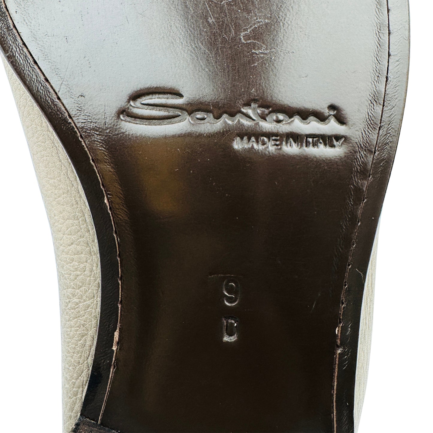 Santoni Men's Beige Leather Loafers (Size 42)