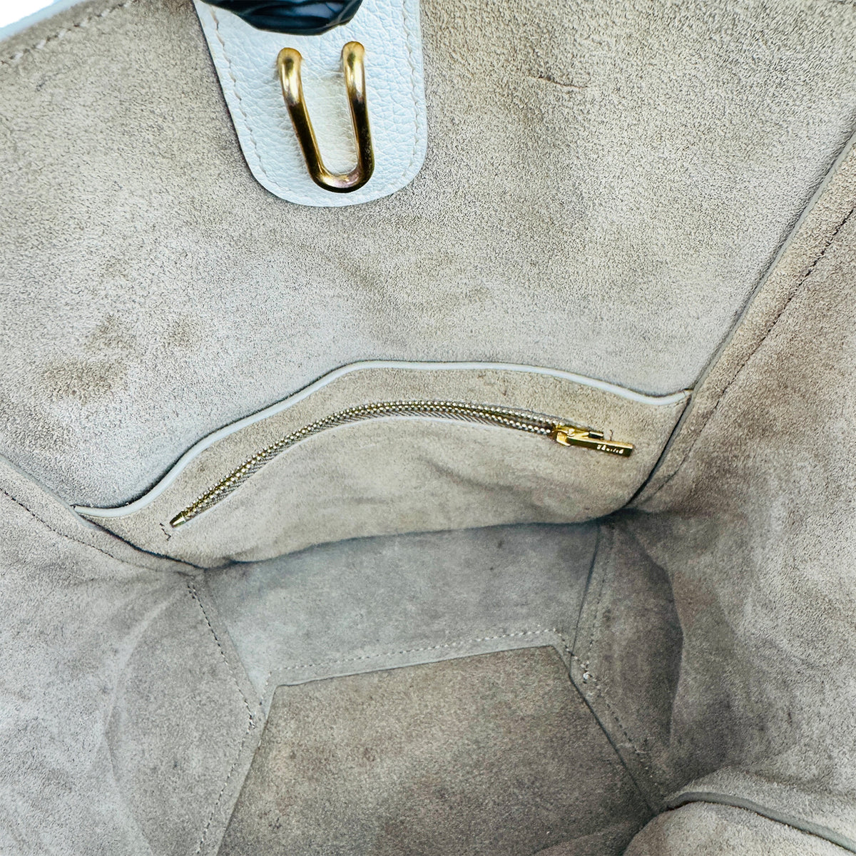 Celine Seau Sangle White Bucket Bag