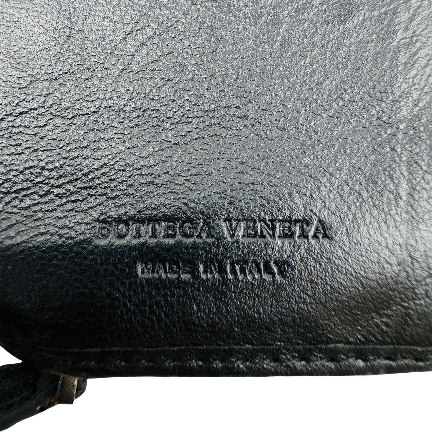Bottega Veneta Intrecciato Black Leather Zip Around Wallet