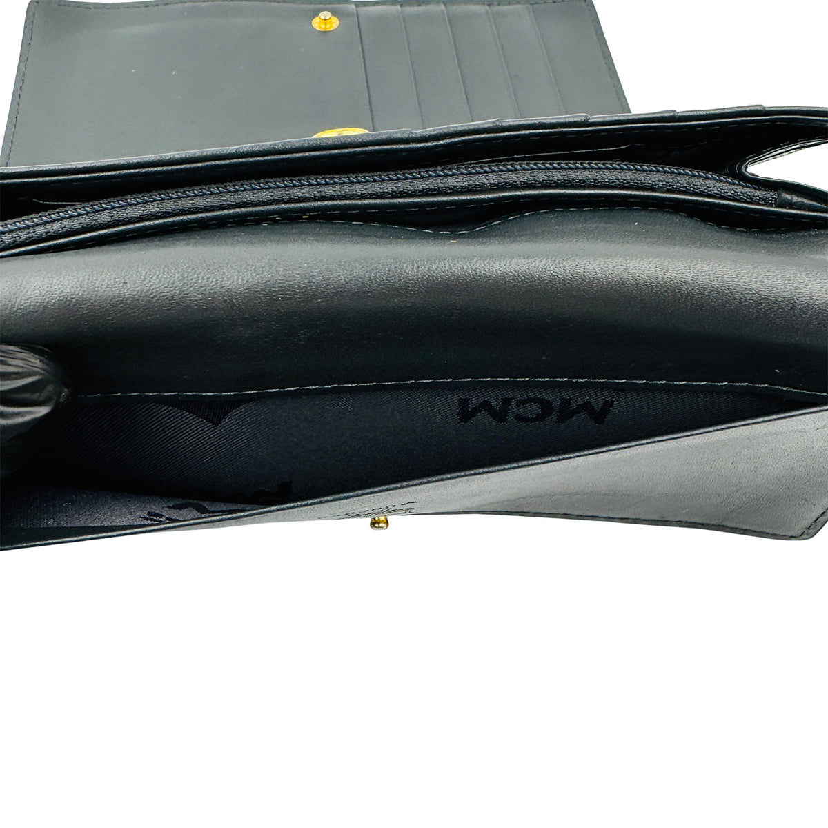 MCM Crocodile-Embossed Leather Long Trifold Wallet