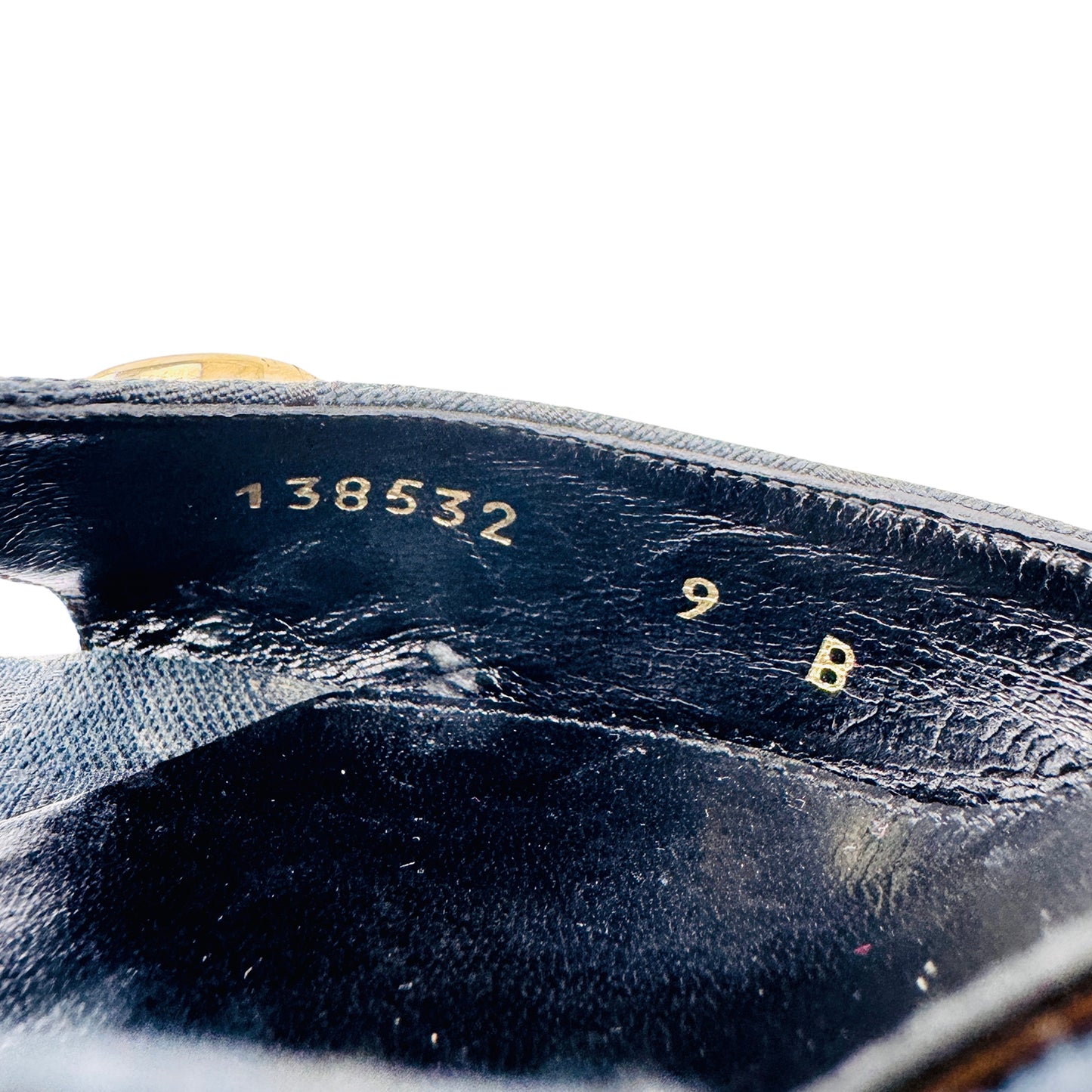 Inside printing image of Gucci Women's Black Horsebit Detail Heels (Size 39/39.5)