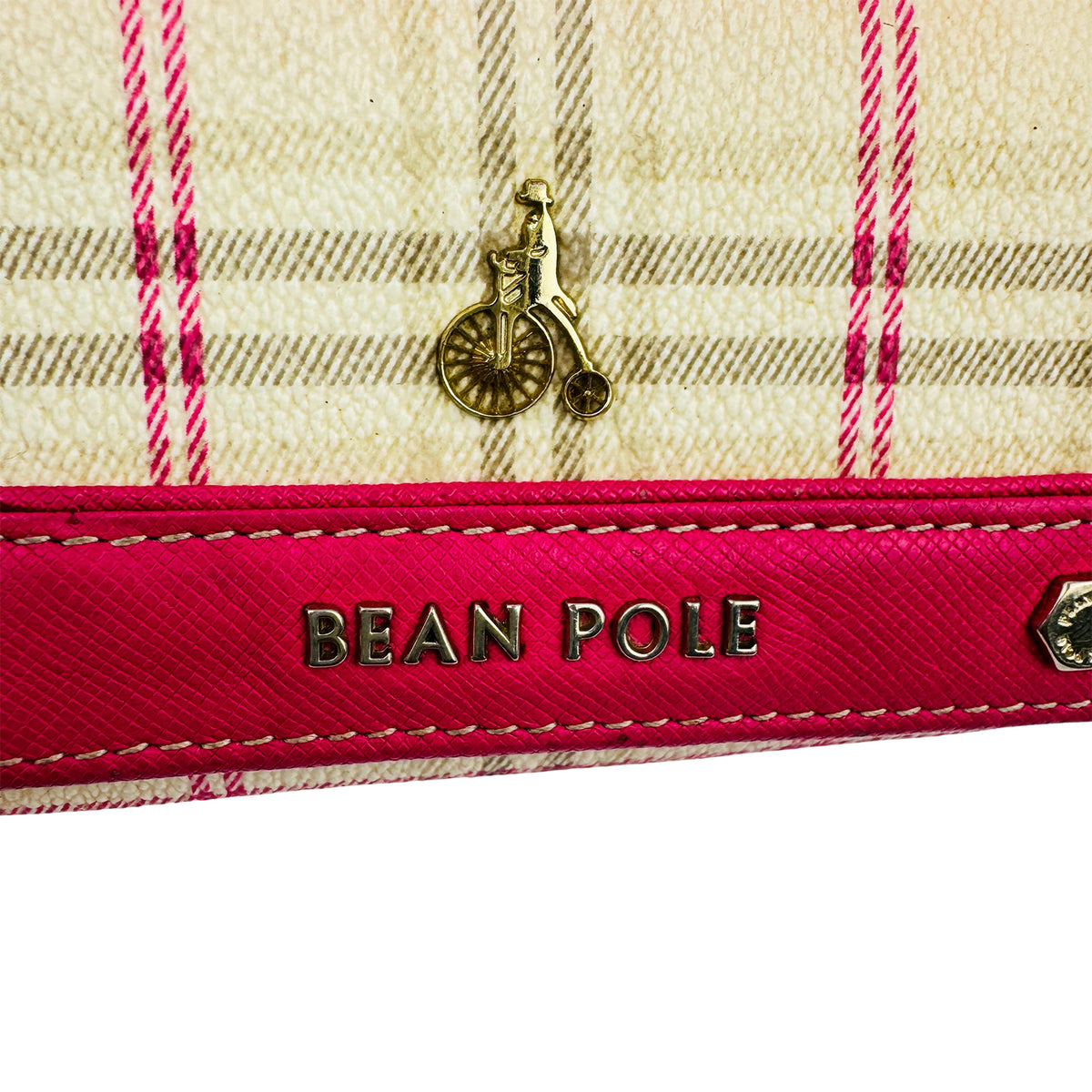 Bean Pole Hot Pink Checkered Key Holder Wallet