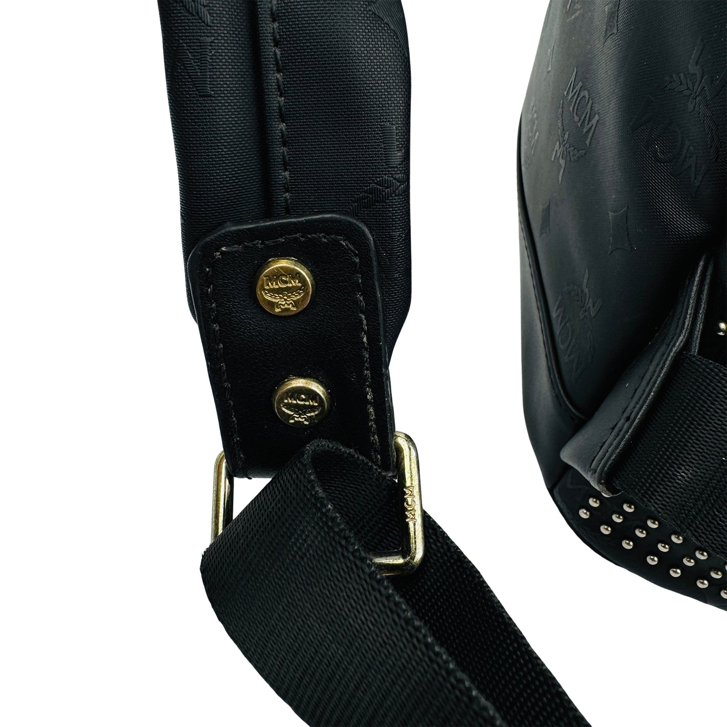 MCM Stark Black Visetos Mixed Studded Backpack
