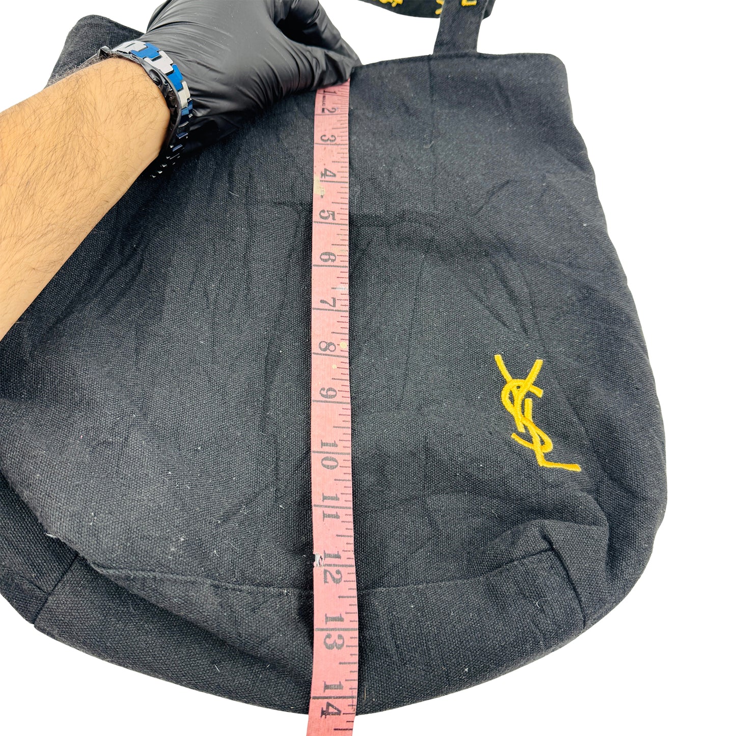 Saint Laurent Parfums Black Cotton Canvas Tote Bag