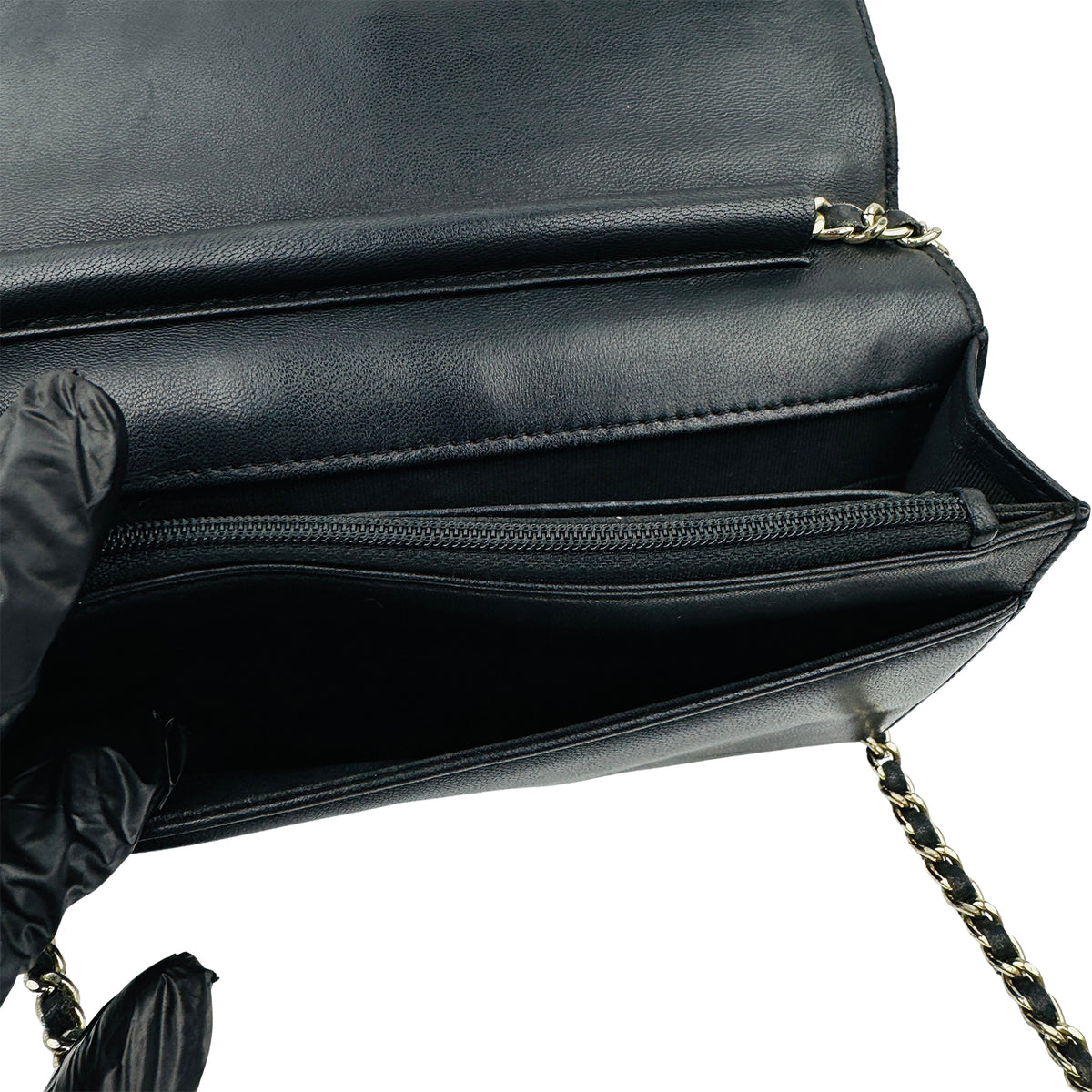 Chanel Quilted Ribbon Wallet On Chain Pouch