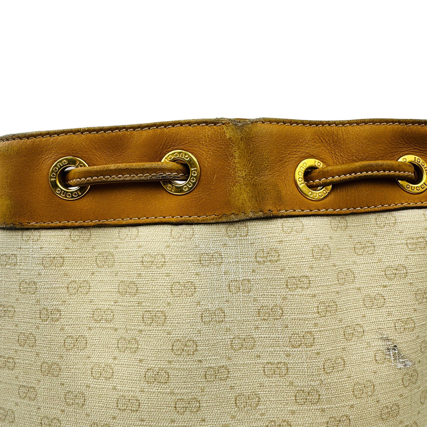 Gucci Beige Coated Canvas Bucket Bag