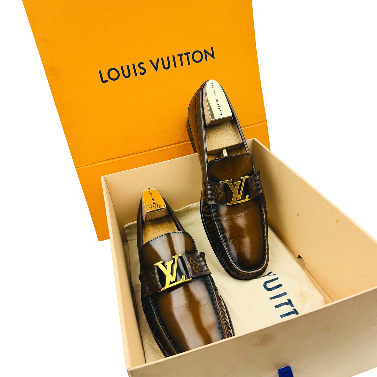 Louis Vuitton Major Burnished Brown Italian Loafers (Size 44.5/45)