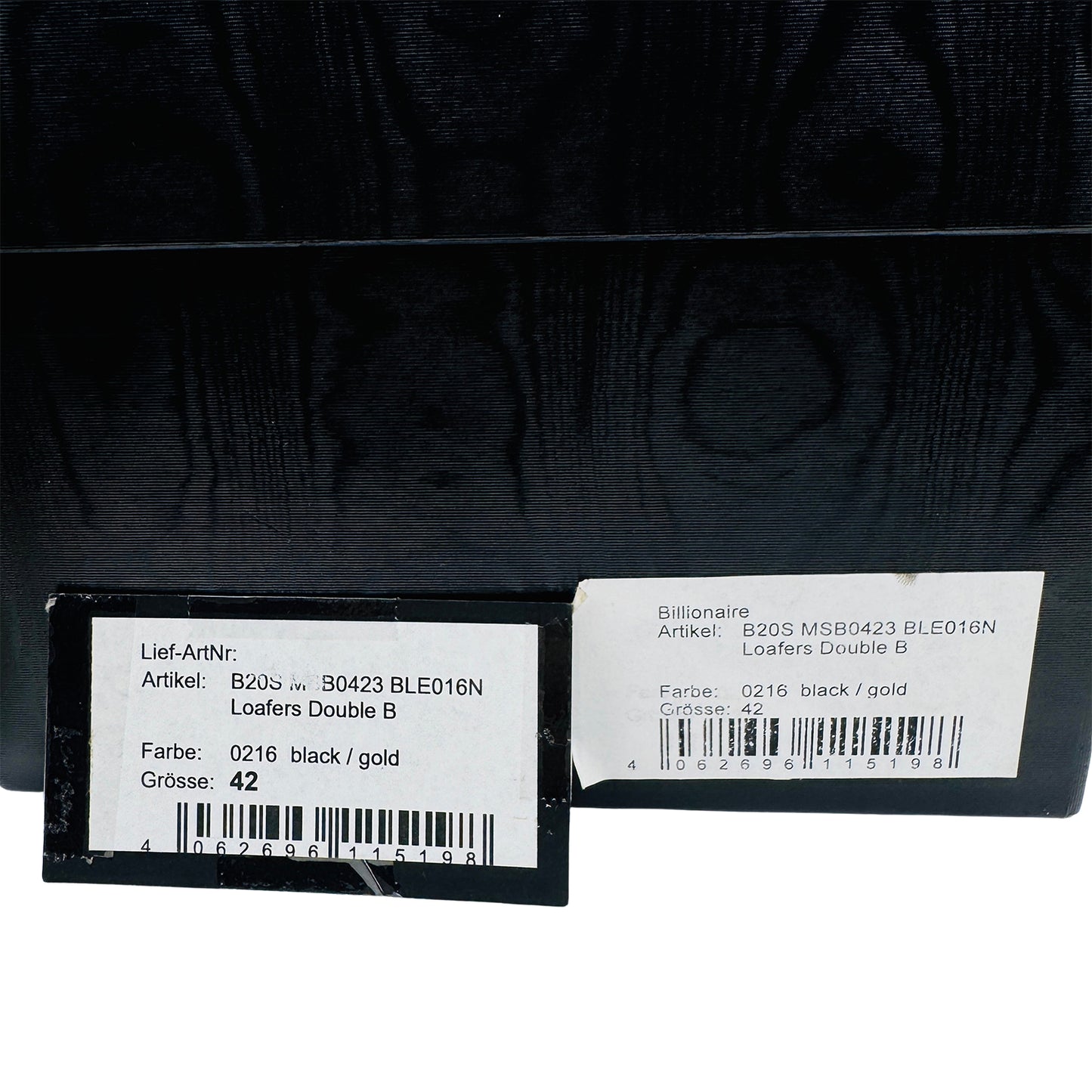 Billionaire Black Gold Velvet Embossed Logo Loafers (Size 42.5/43)