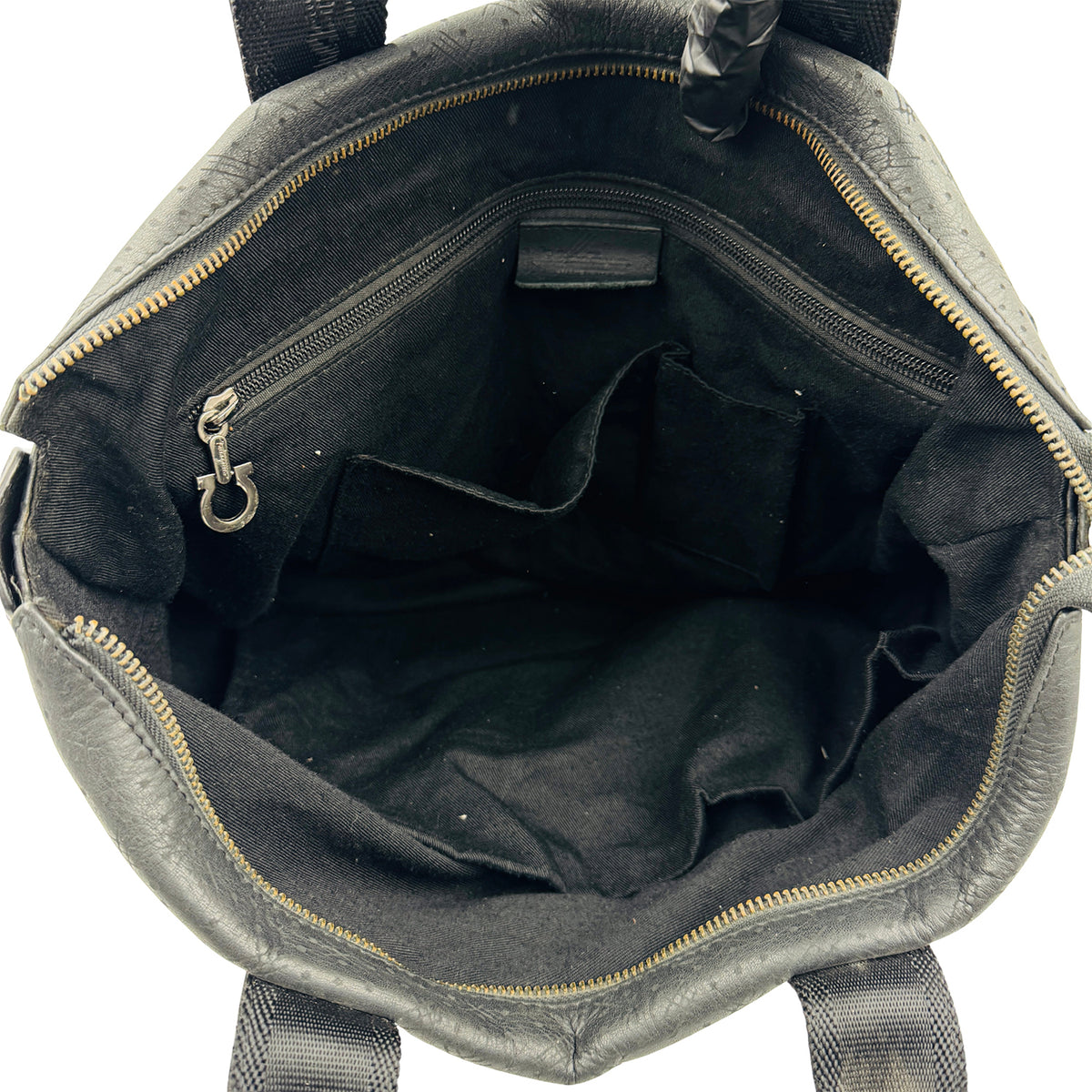 Salvatore Ferragamo Black Leather Satchel Bag