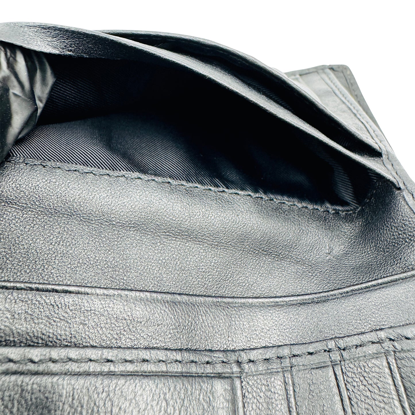 Bottega Veneta Intrecciato Black Leather Zip Around Wallet