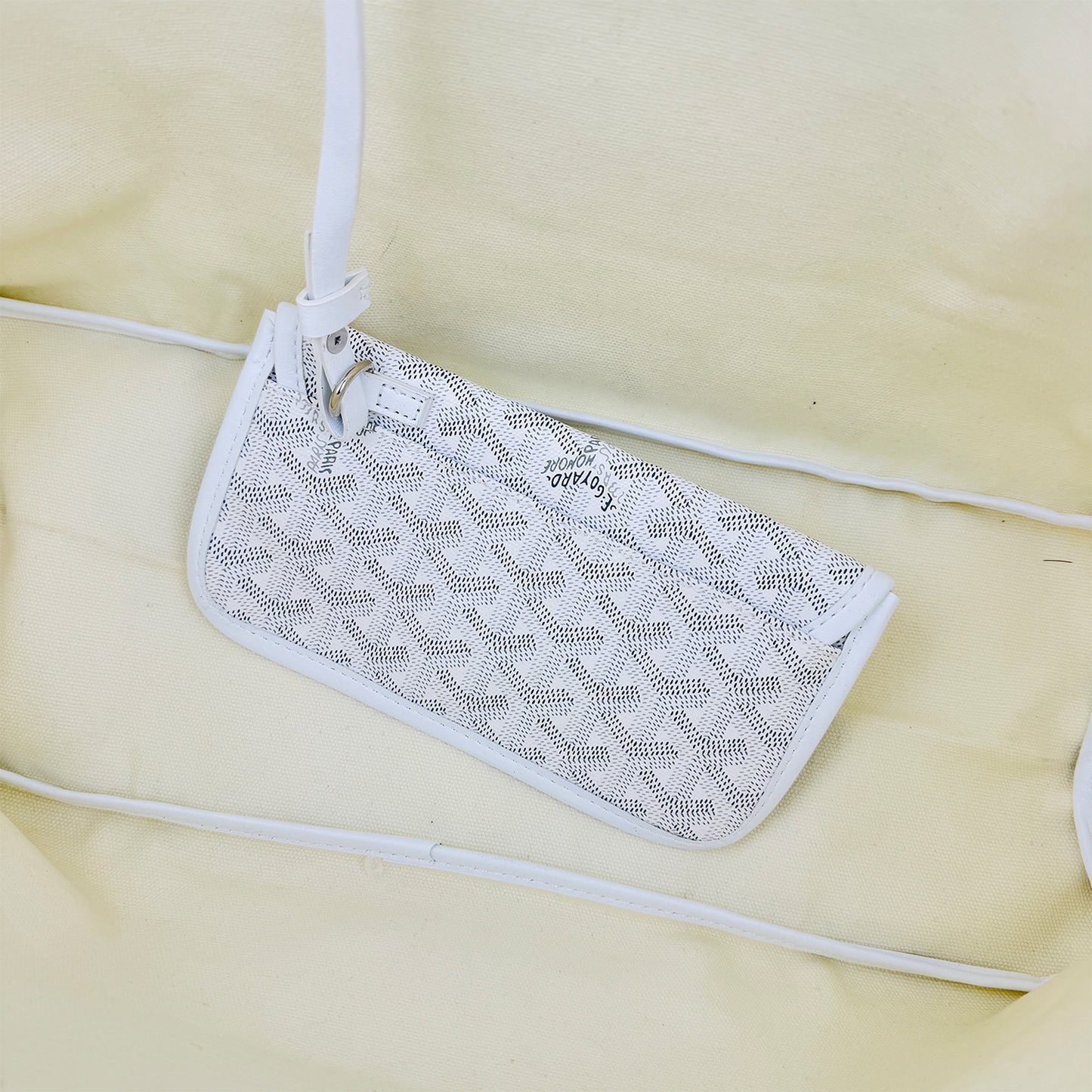 Goyard Saint Louis White Goyardine Canvas Tote Bag