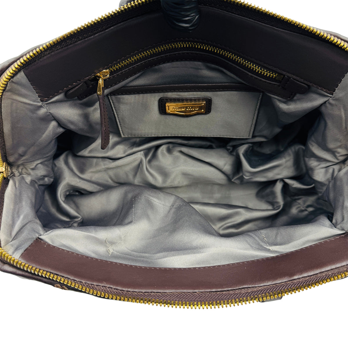 Miu Miu Matelassé Leather Zip Satchel Bag