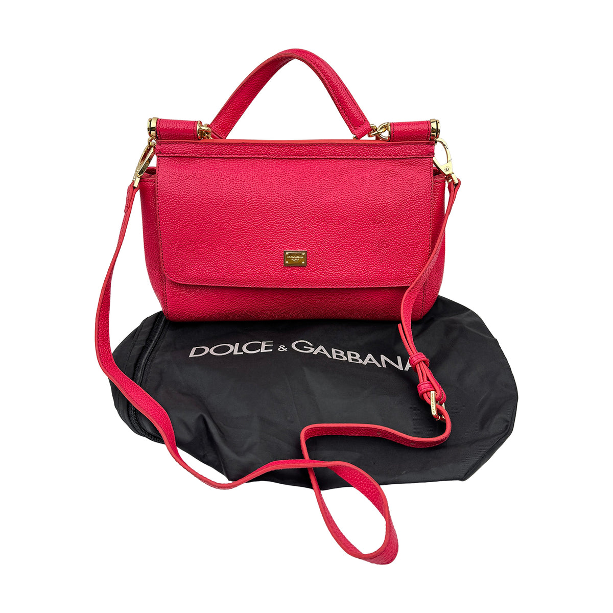 Dolce & Gabbana Sicily 'Fuchsia Pink' Leather Handbag