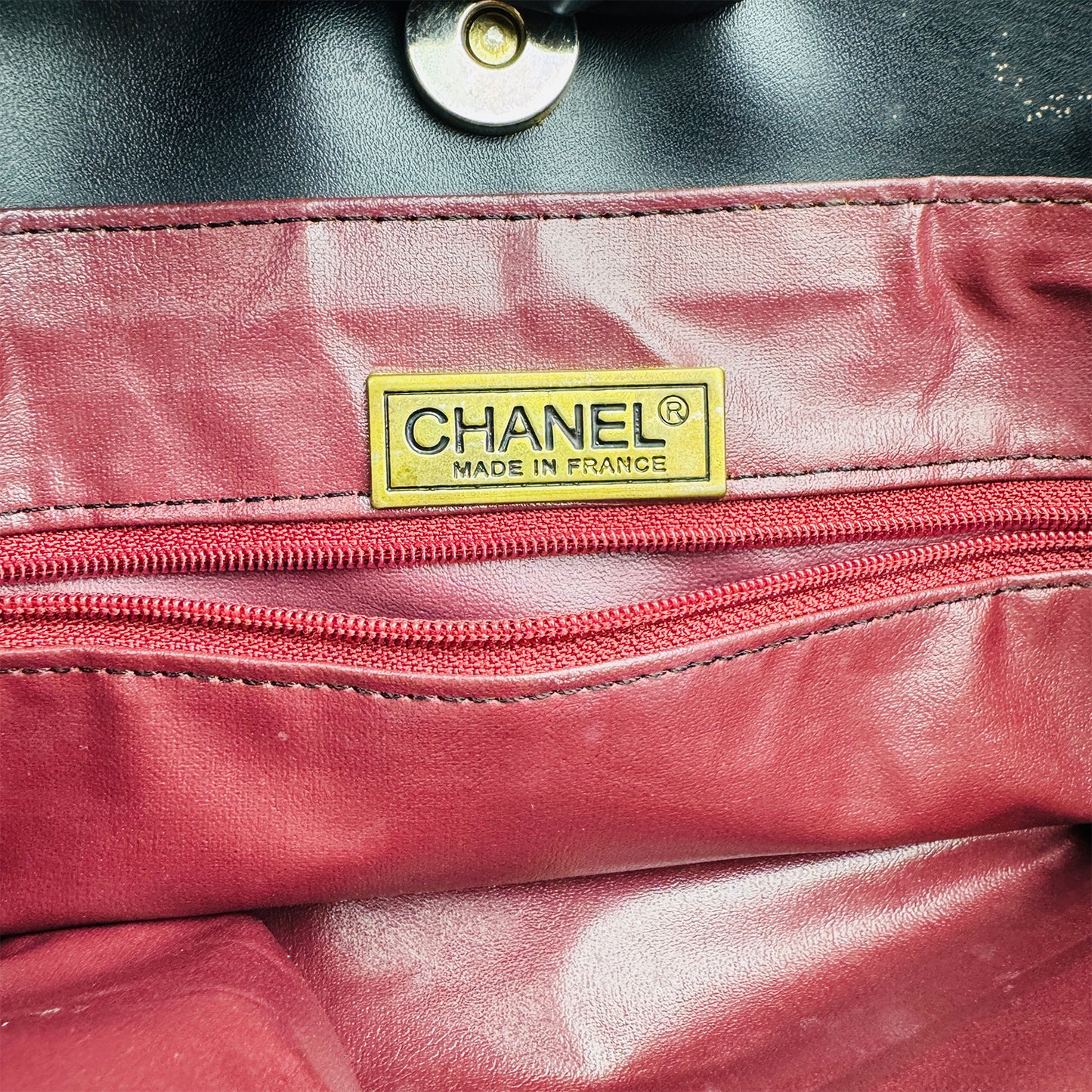 Chanel CC Black Jacquard Nylon French Made Handbag