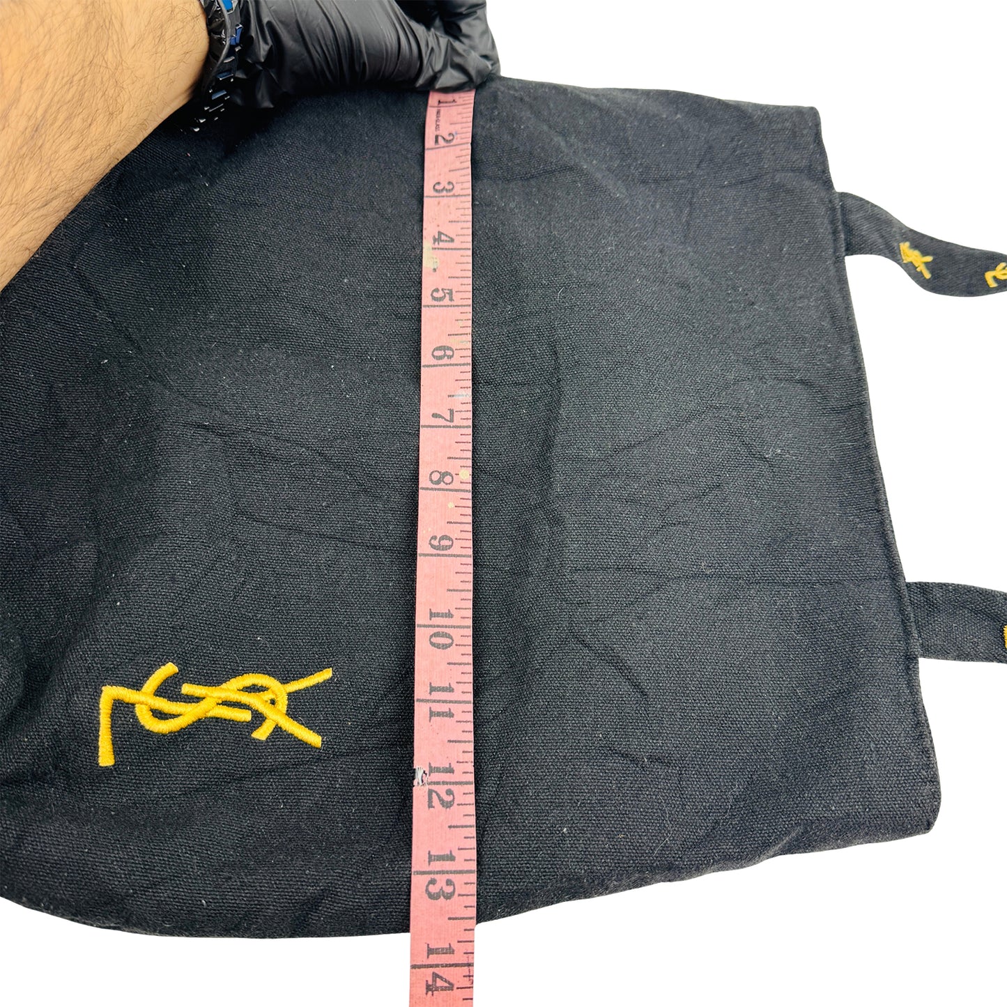 Saint Laurent Parfums Black Cotton Canvas Tote Bag