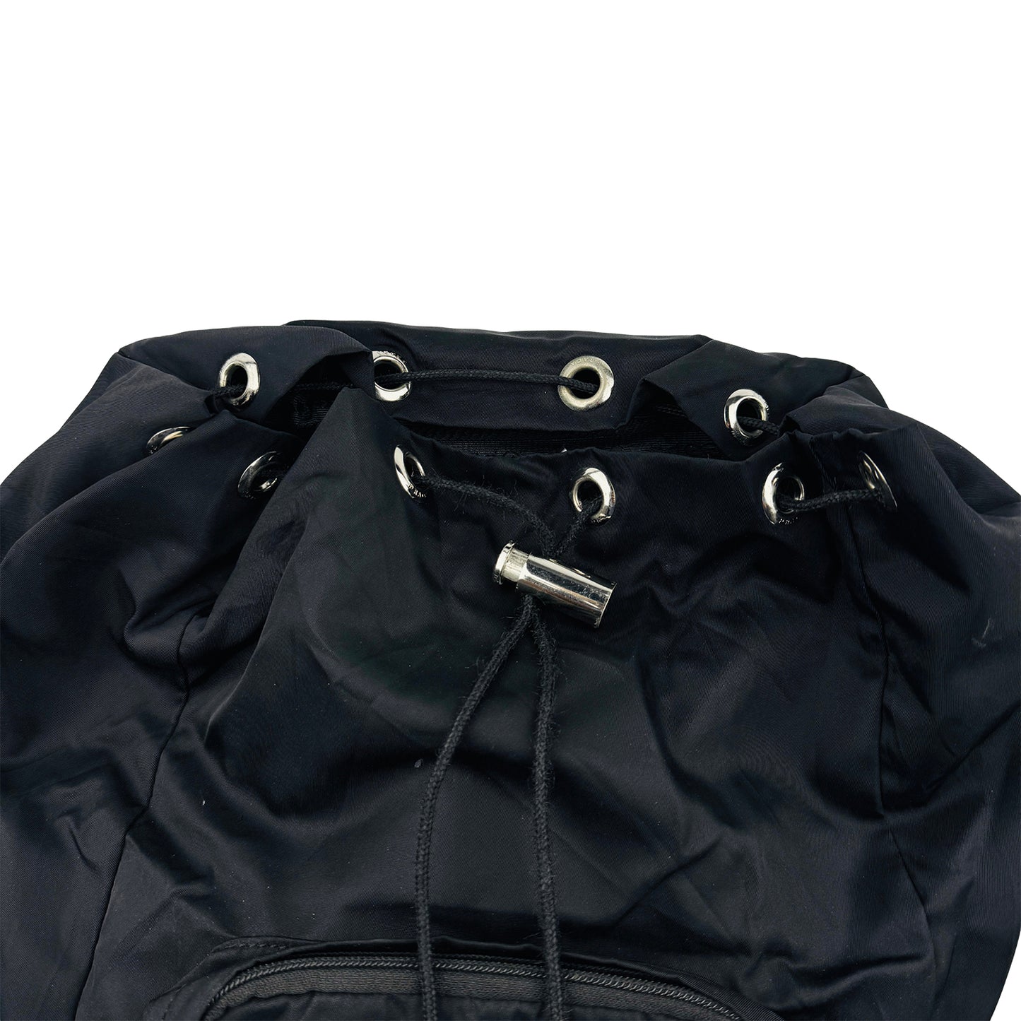 Prada Black Tessuto Nylon Double Buckle Backpack
