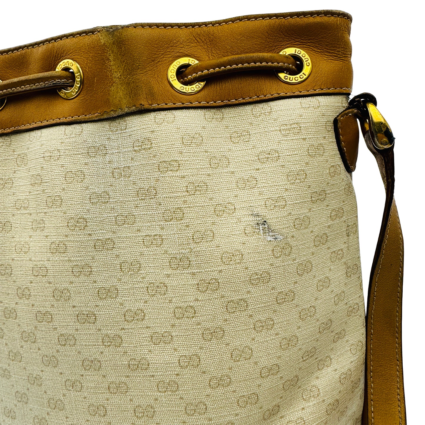 Gucci Beige Coated Canvas Bucket Bag