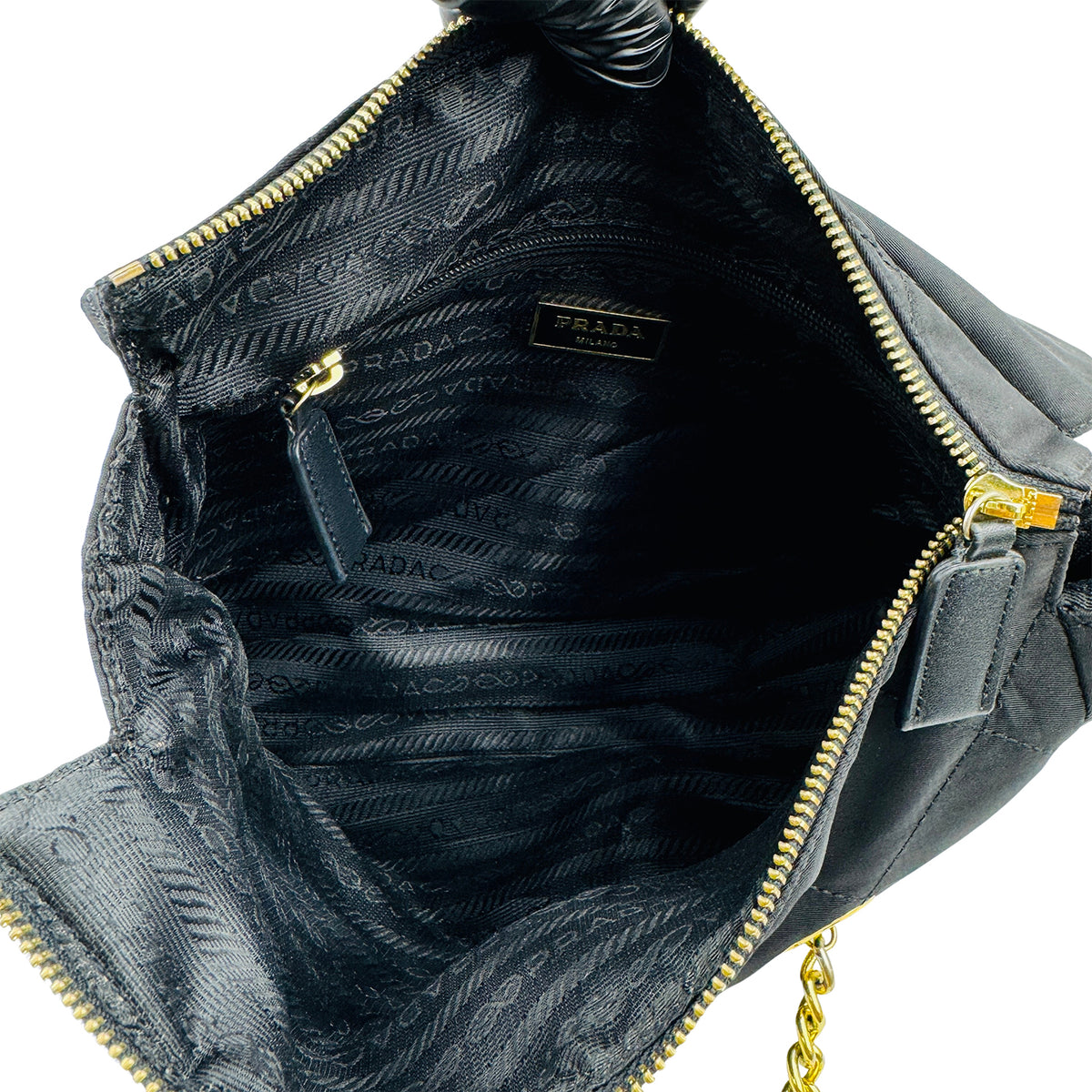Prada Tessuto Impuntu Quilted Flap Chain Shoulder Bag
