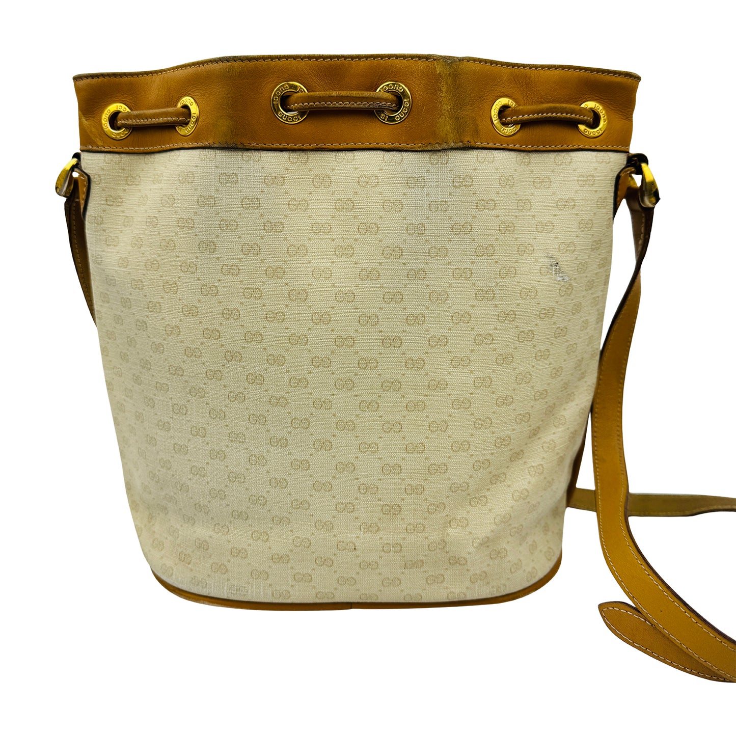 Gucci Beige Coated Canvas Bucket Bag