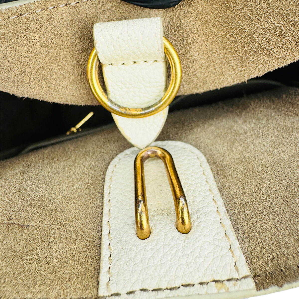 Celine Seau Sangle White Bucket Bag