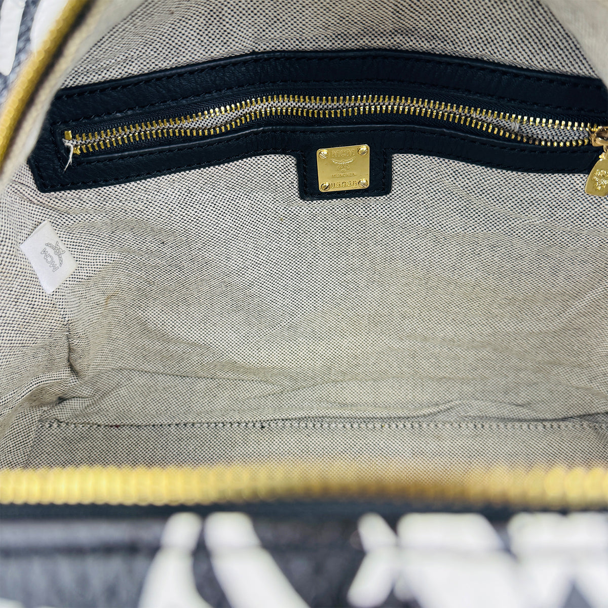 MCM Zebra Keana 'Black White' Boston Bag