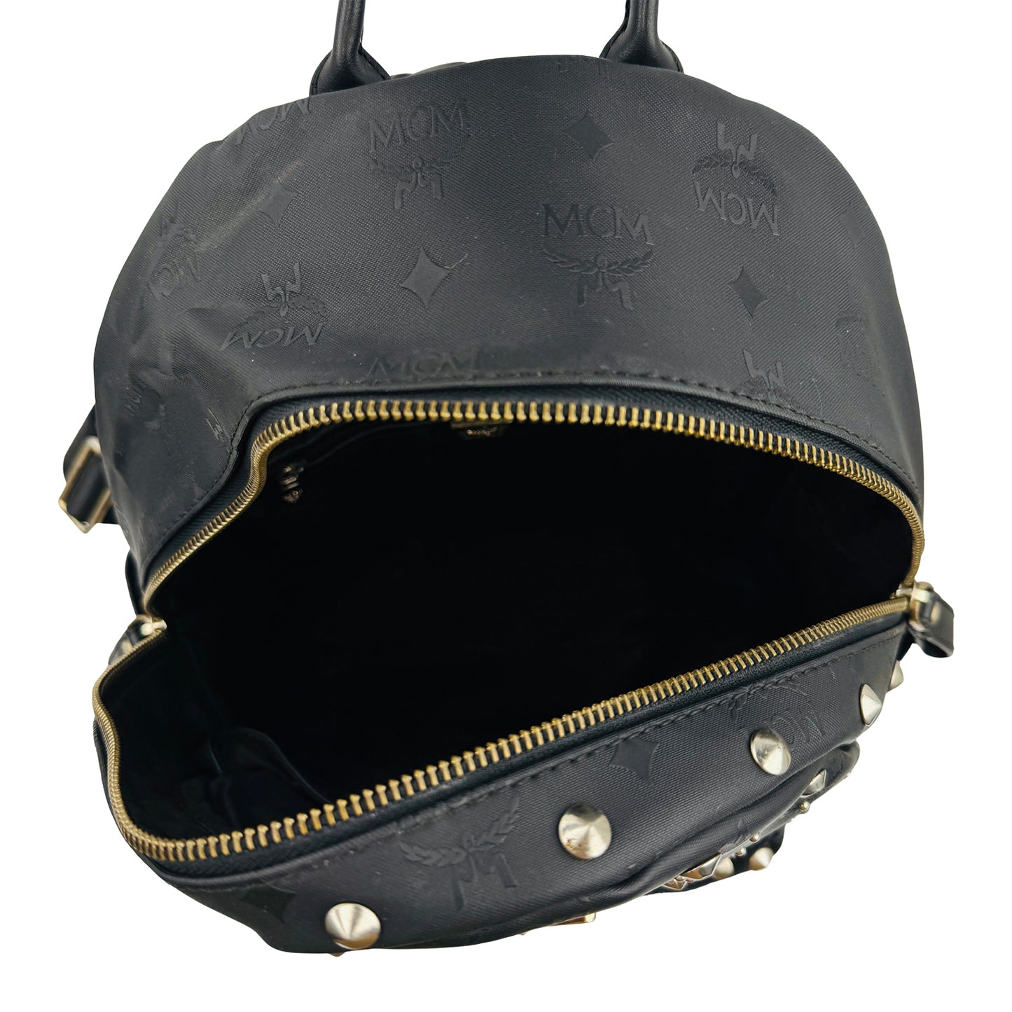 MCM Stark Black Visetos Mixed Studded Backpack