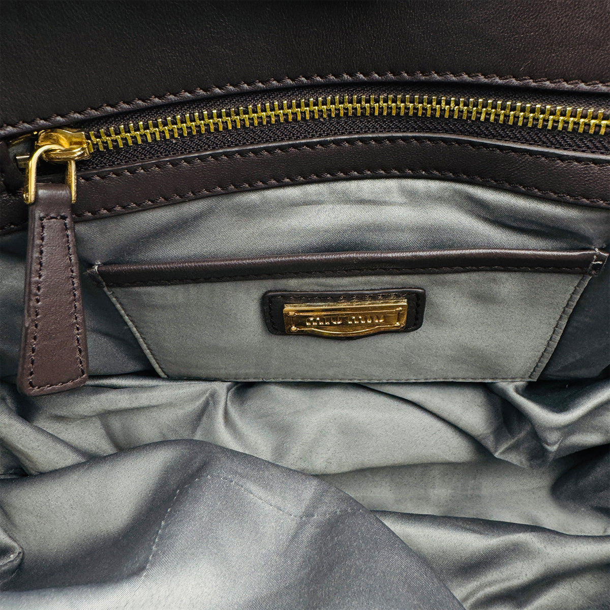 Miu Miu Matelassé Leather Zip Satchel Bag