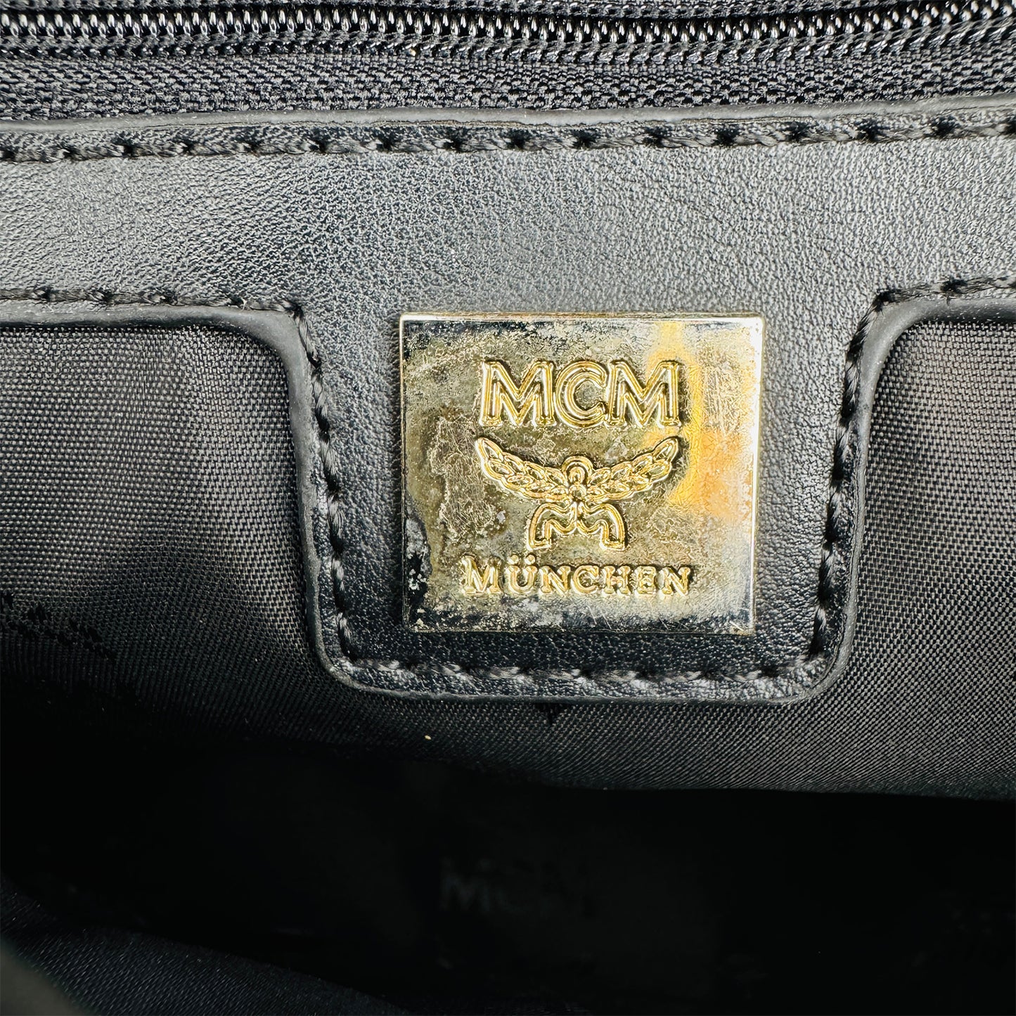 MCM Stark Black Visetos Mixed Studded Backpack