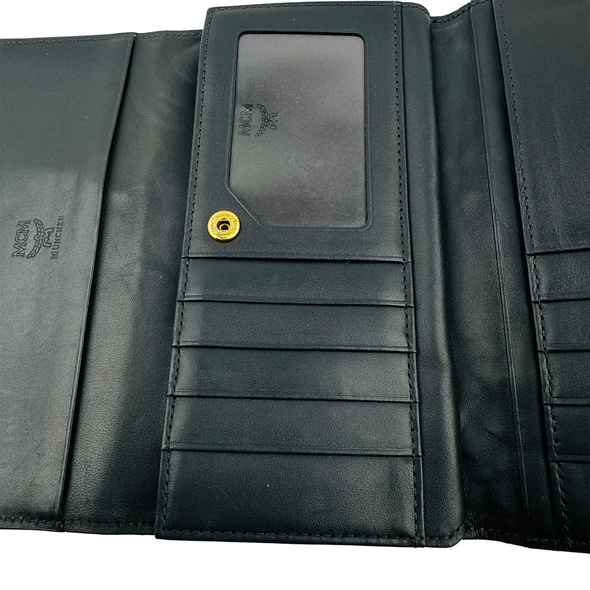 MCM Crocodile-Embossed Leather Long Trifold Wallet