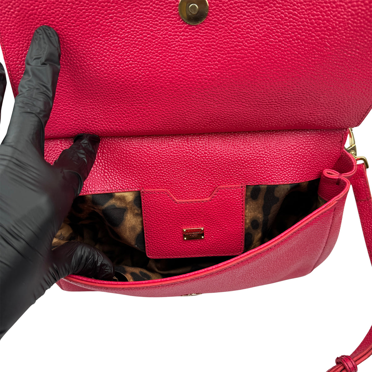 Dolce & Gabbana Sicily 'Fuchsia Pink' Leather Handbag