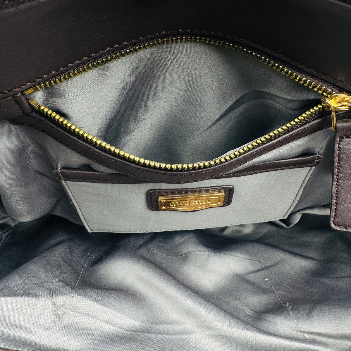 Miu Miu Matelassé Leather Zip Satchel Bag