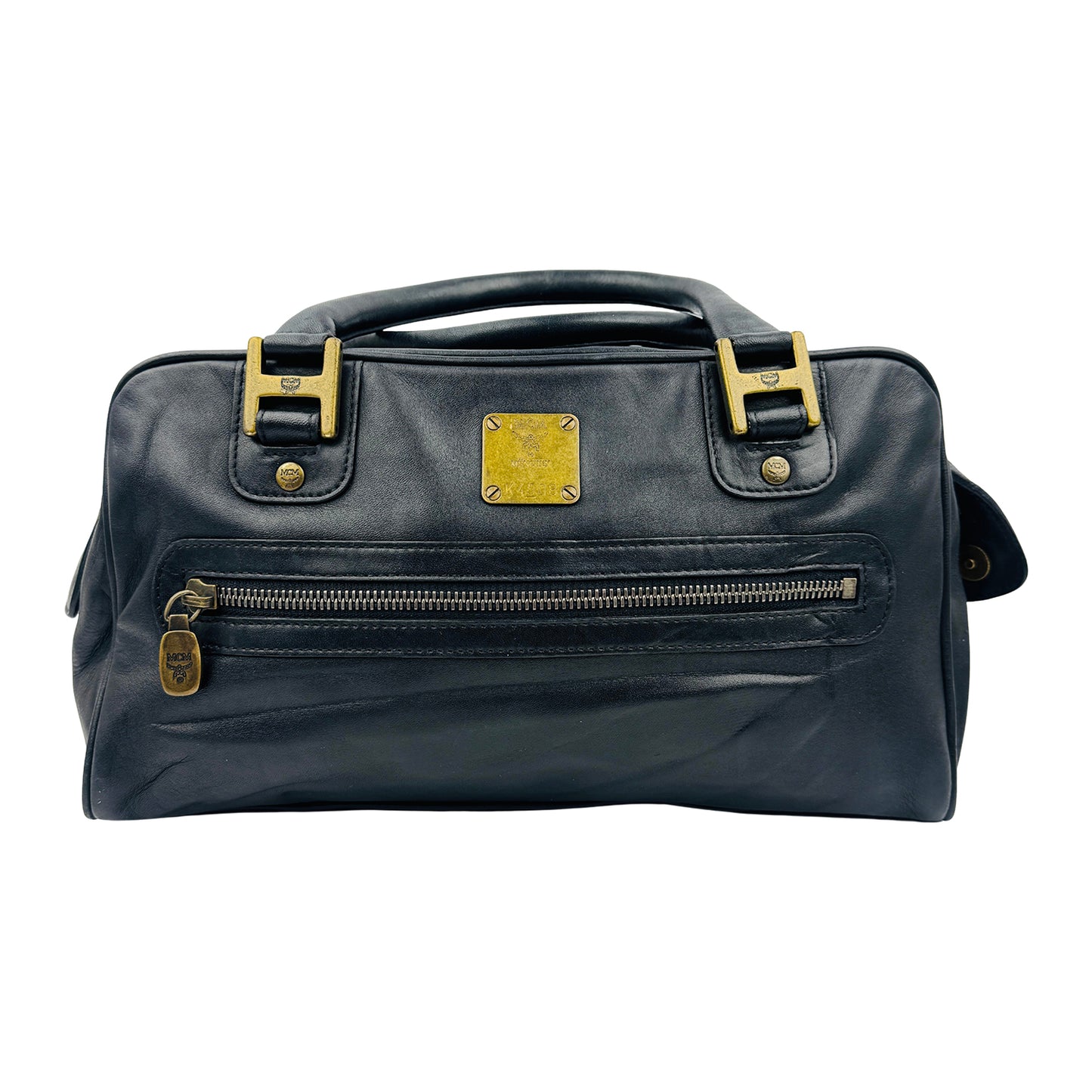 MCM Black Boston Leather Shoulder Bag