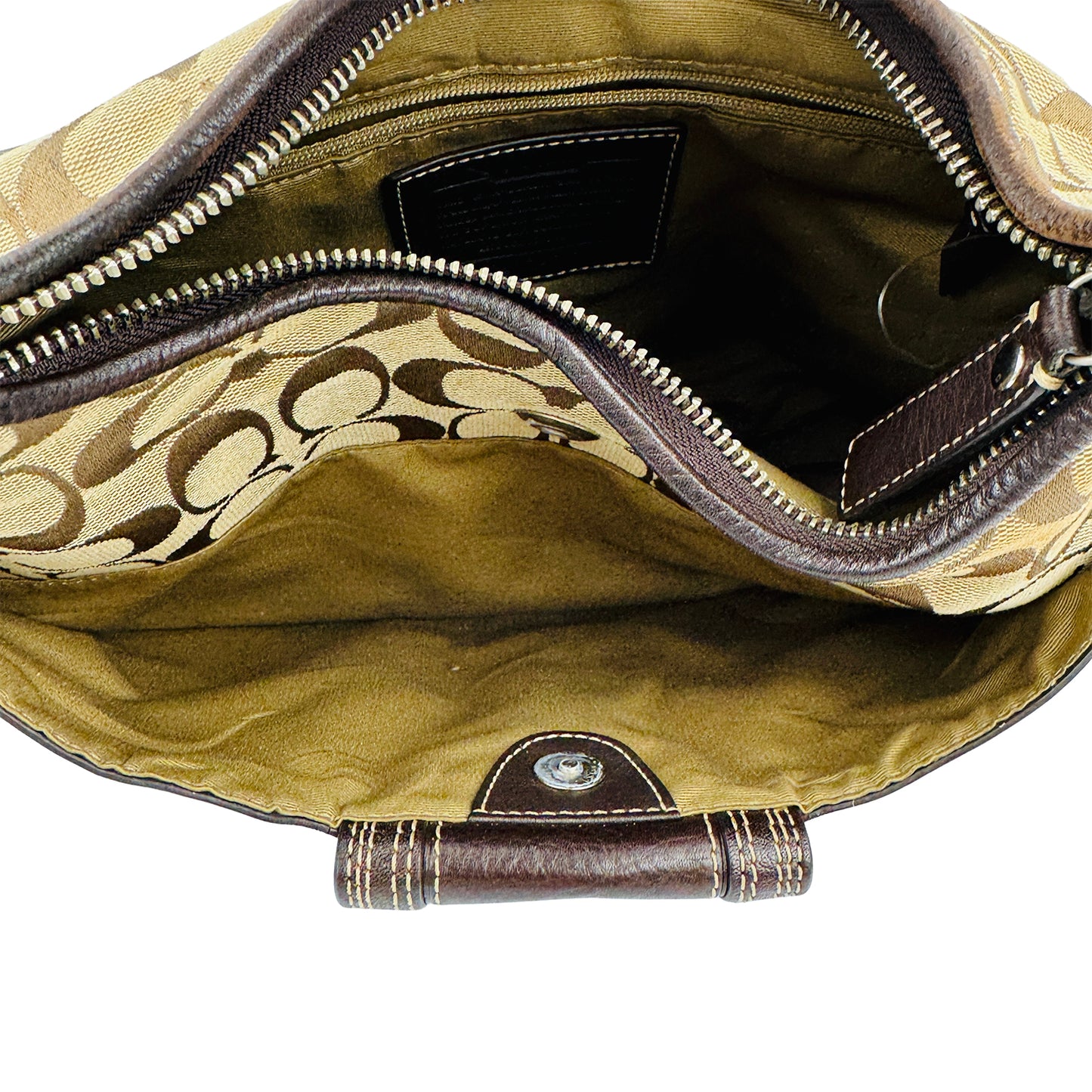 Coach Signature Jacquard Turnlock Hobo Shoulder Bag