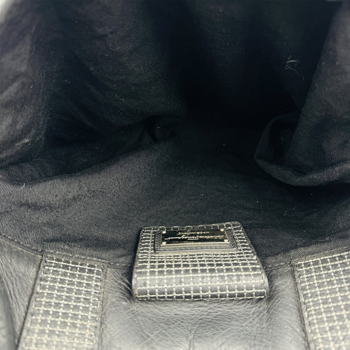 Salvatore Ferragamo Black Leather Satchel Bag