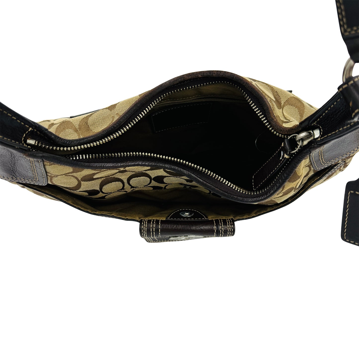 Coach Signature Jacquard Turnlock Hobo Shoulder Bag