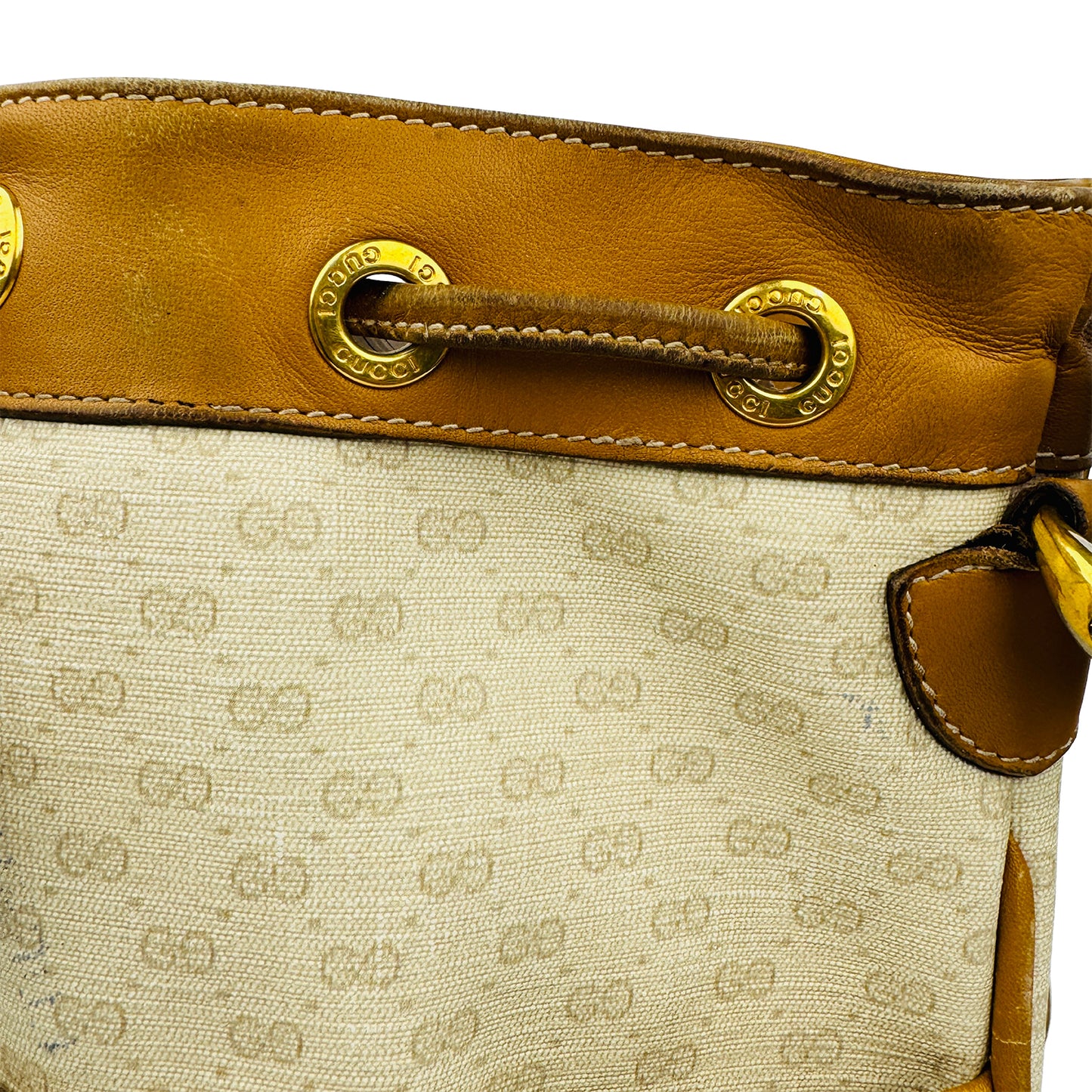 Gucci Beige Coated Canvas Bucket Bag