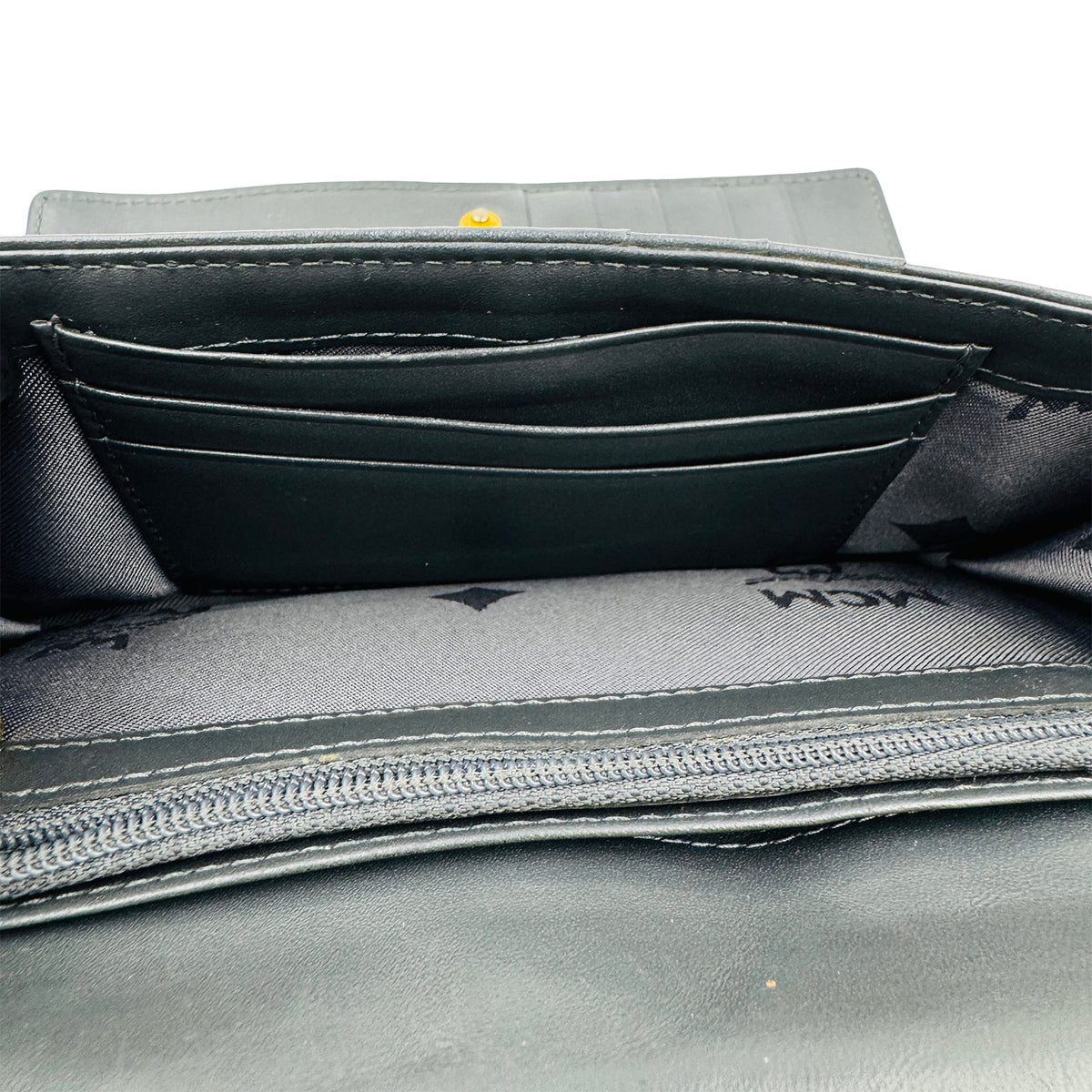 MCM Crocodile-Embossed Leather Long Trifold Wallet