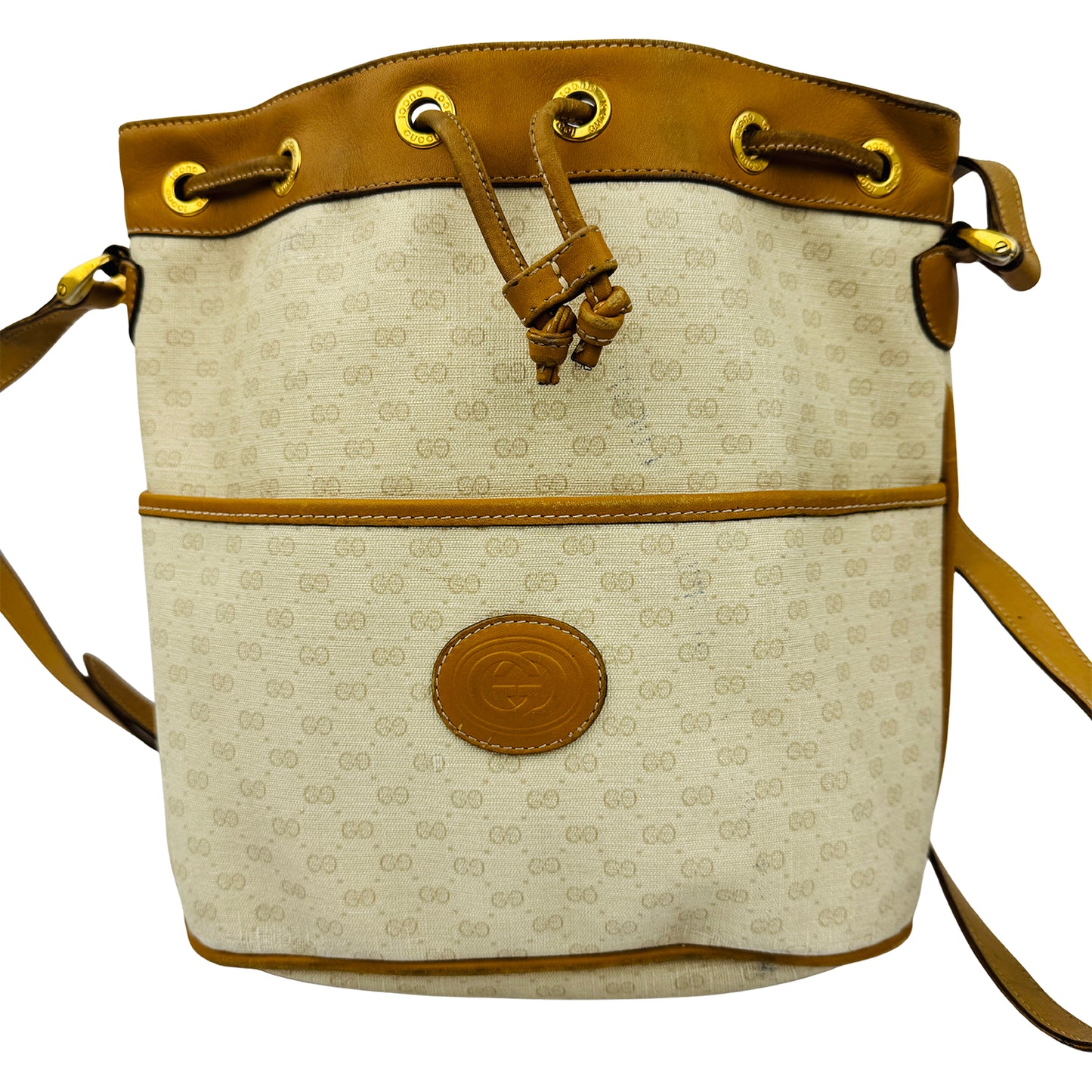 Gucci Beige Coated Canvas Bucket Bag