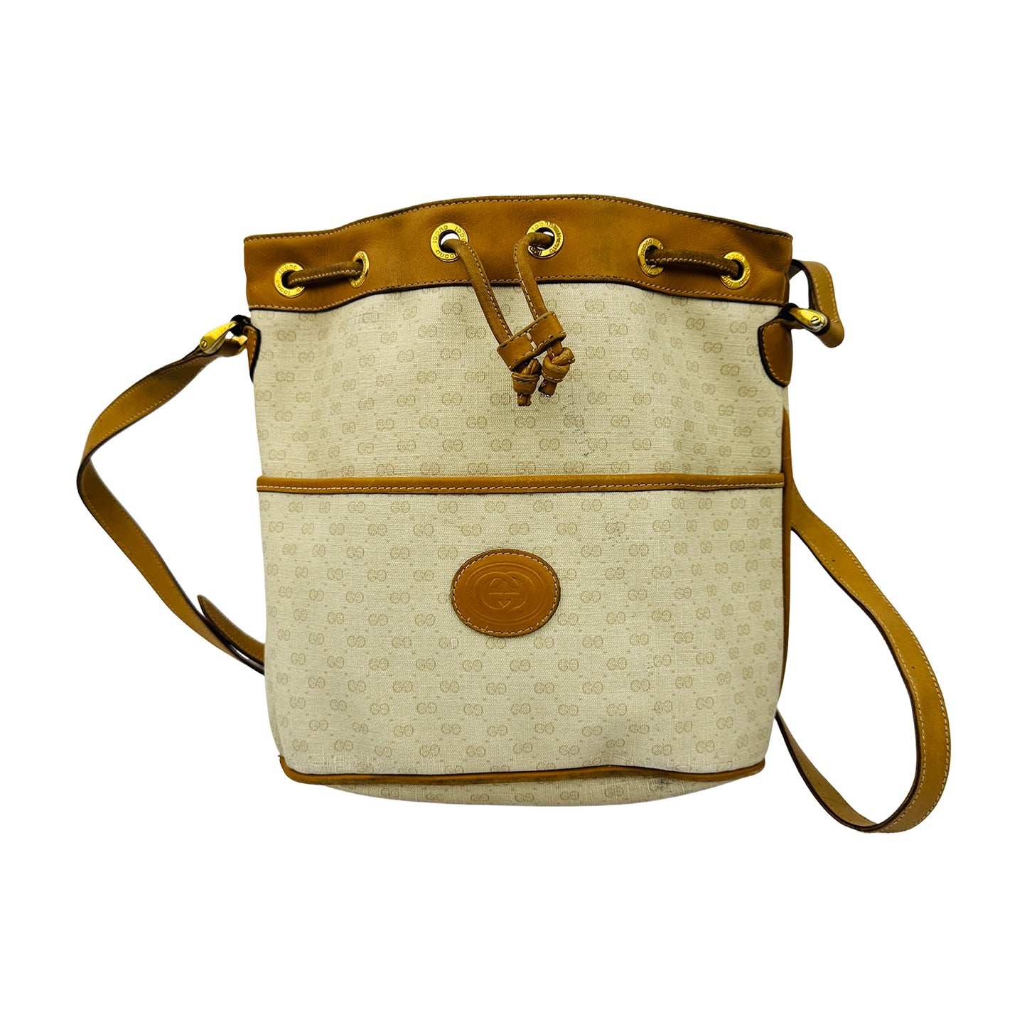 Gucci Beige Coated Canvas Bucket Bag