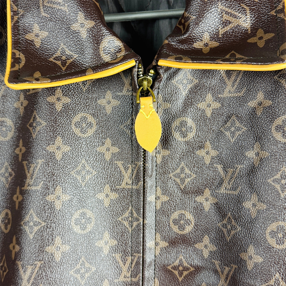 Louis Vuitton Monogram Brown Leather Jacket
