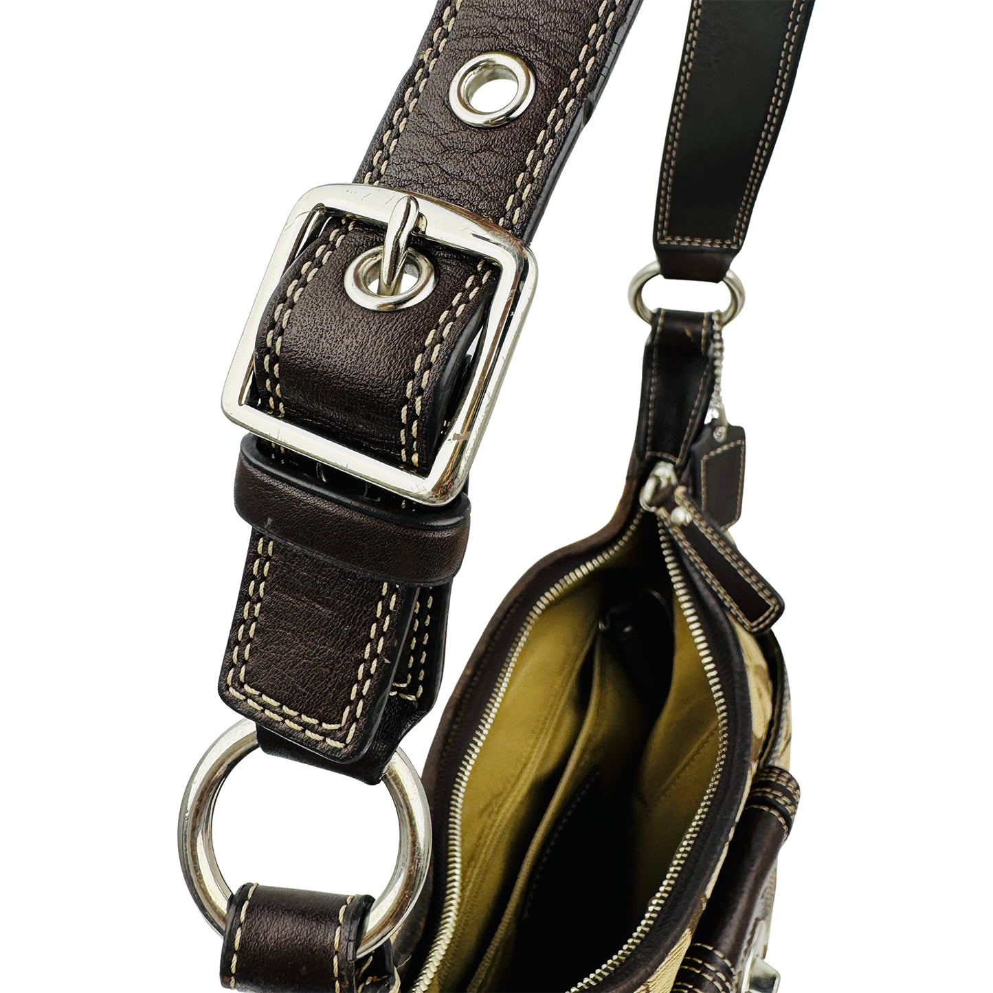 Coach Signature Jacquard Turnlock Hobo Shoulder Bag