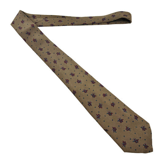 Gucci Khaki Brown 'Geometric Pattern' Tie (Size Slim Fit)