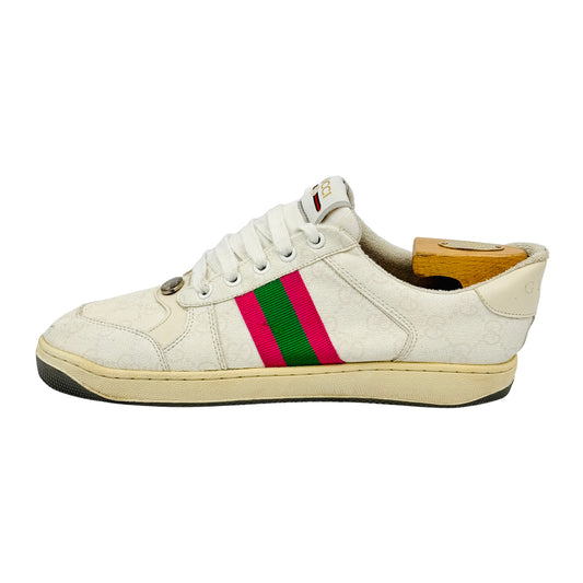Gucci Screener White Web Stripe Sneakers (Size 42/42.5)
